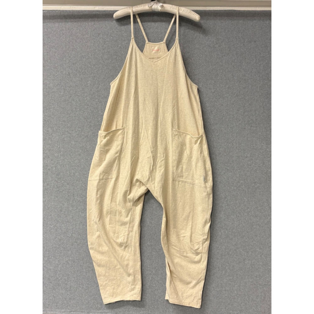 Free People Hot Shot Romper Oatmeal Heather Slouchy Pockets Small